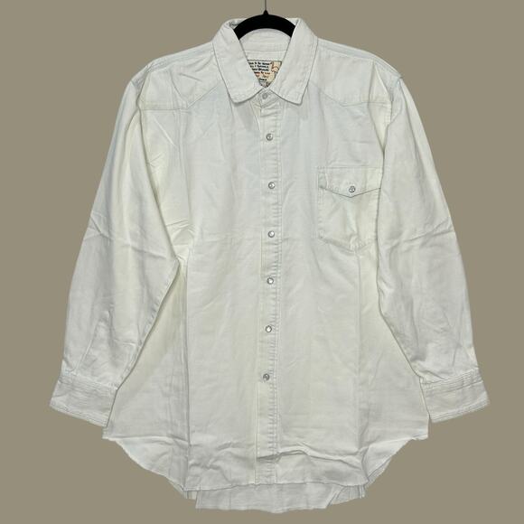 Sandrine Rose Chambray Western Button Up Tunic Shirt Cream Women Large NWT - Picture 1 of 12